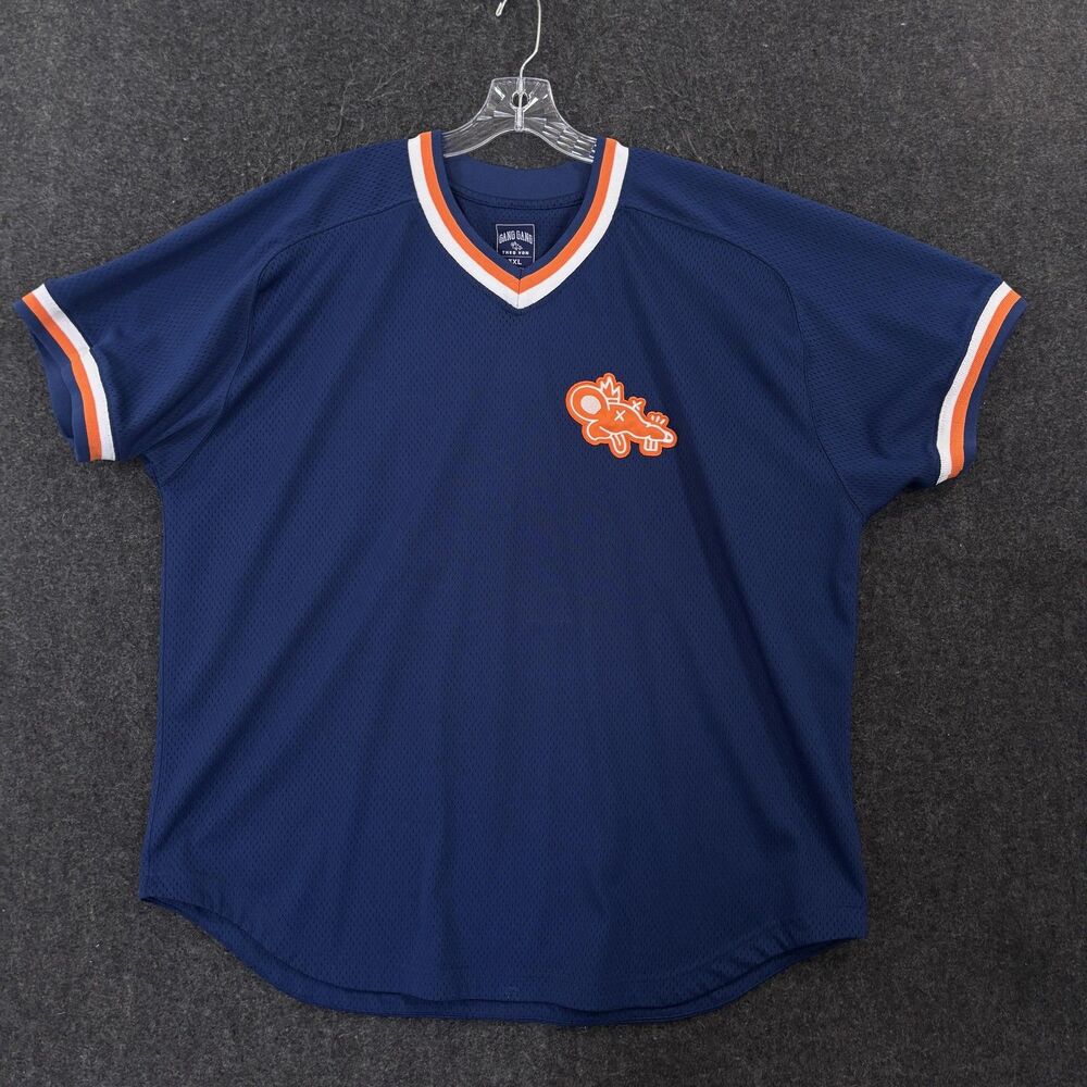 Theo Von Gang Gang Shirt Men's 3XL Blue Mesh Baseball Jersey #23 Graphic V-Neck